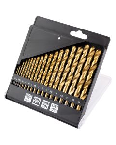Wiertła do metalu HSS TiN, 1 - 10 mm, zestaw 19 szt. 54T950