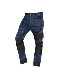 Spodnie robocze DENIM, wzmocnienia Oxford, granatowe, rozmiar XXL 81-360-1-XXL