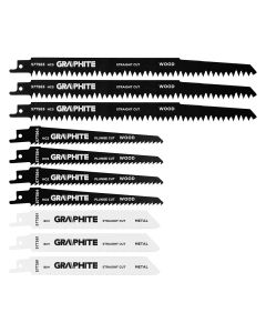 Zestaw brzeszczotów do piły szablastej, TPI 5, TPI 6, TPI 18, HCS/BIM, zestaw 10 szt. 57T566