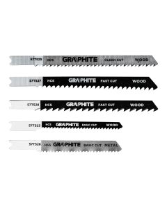 Zestaw brzeszczotów do wyrzynarki, 6 TPI, 8 TPI, 10 TPI, 12 TPI, HCS, uchwyt typu U, 5 szt. 57T520