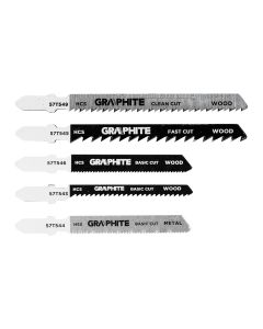 Zestaw brzeszczotów do wyrzynarki, 6 TPI, 10 TPI, 12 TPI, 20 TPI, HCS, uchwyt typu T, 5 szt. 57T540