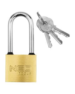 Kłódka z długim jarzmem 40 mm, 3 klucze 85-054