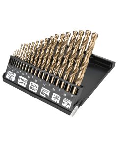 Wiertła do metalu HSS-Co 1.0-10.0 mm, zestaw 19 szt. 57-089