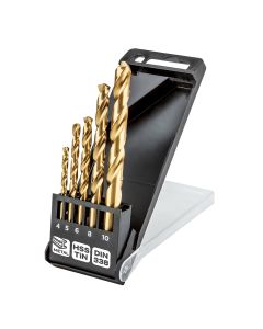 Wiertła do metalu HSS-TiN , 4.0 - 10 mm, zestaw 5 szt. 57-196
