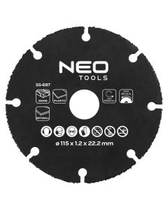 Tarcza tnąca HM do drewna i tworzyw sztucznych 115 x 22.2 mm 55-697