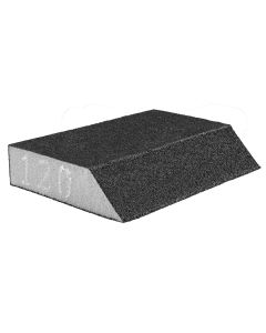 Gąbka ścierna 125 x 25 x 90 mm, K120, skośna 55-923