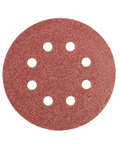 Krążki ścierne na rzep 125 mm, P60, 5 szt., z 8 otworami 55-940
