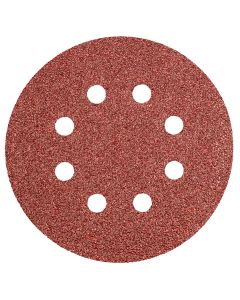 Krążki ścierne na rzep 125 mm, P40, 5 szt., z 8 otworami 55-939