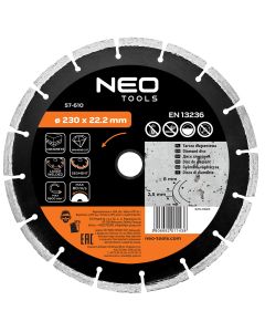 Tarcza diamentowa 230 x 22.2 mm, segmentowa, spawana laserowo 57-610