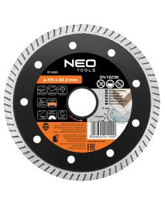 Tarcza diamentowa 115 x 22.2 mm, turbo super cienka 57-620