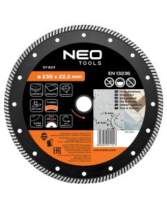 Tarcza diamentowa 230 x 22.2 mm, turbo super cienka 57-623