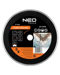 Tarcza diamentowa 250 x 25.4 mm, pełna 57-645