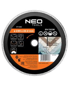 Tarcza diamentowa 230 x 22.2 mm, pełna 57-646