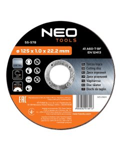 Tarcze tnące do metalu 125 x 1.0 x 22.2 mm, 41 A60-T-BF, 10 sztuk folia 55-578