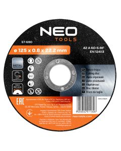 Tarcza tnąca do metalu 125 x 0.8 x 22.2 mm, 42 A 60-S-BF 57-690