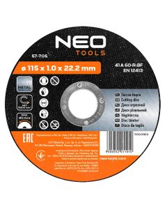 Tarcza tnąca do metalu 115 x 1.0 x 22.2 mm, 41 A60-R-BF 57-705