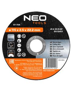 Tarcza tnąca do metalu 115 x 2.5 x 22.2 mm, 41 A30-R-BF 57-706