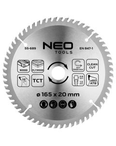 Tarcza do pilarki, zagłębiarki, widiowa, 165 x 1.5 x 2.6 x 20 mm, 60 zębów 55-689