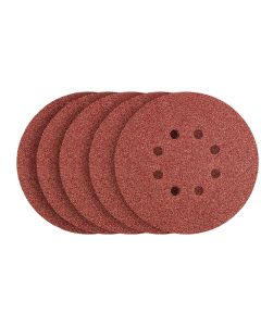 Krążki ścierne rzep 150 mm, P80, 5 szt., z 8 otworami 55-947