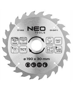 Tarcza do pilarki, widiowa, 190 x 30 mm, 24 zęby 57-668