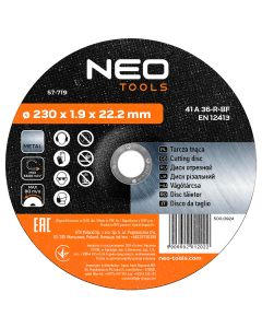Tarcza tnąca do metalu 230 x 1.9 x 22.2 mm, 41 A 36-R-BF 57-719