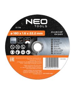 Tarcza tnąca do metalu 180 x 1.6 x 22.2 mm, 41 A46-S-BF 57-718