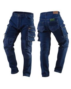 Spodnie robocze DENIM, wzmocnienia na kolanach, rozmiar XL 81-228-XL-EKG