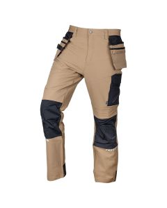 Spodnie robocze Mix&Match, 4 way stretch, z kaburami, Cordura, beżowo-czarne 81-296-2