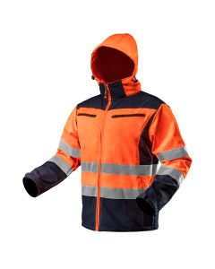 Kurtka robocza ostrzegawcza softshell z kapturem, pomarańczowa 81-701
