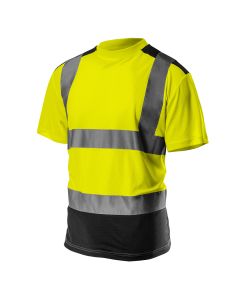 T-shirt ostrzegawczy, ciemny dół, żółty 81-730
