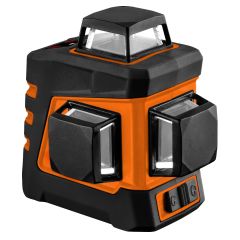 Laser płaszczyznowy 20 m 3D, zielony, 360° w trzech płaszczyznach, etui i uchwyt magnetyczny 75-108