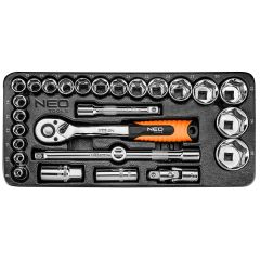 Klucze nasadowe 1/2", zestaw 27 szt., wkładka 84-238