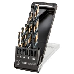 Wiertła do metalu HSS-CNC, 124°, "Pro-Tec", 4.0 - 10 mm, zestaw 5 szt. 55H086