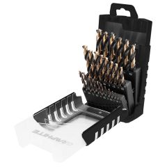 Wiertła do metalu HSS-CNC, 124°, "Pro-Tec", 1.0 - 13.0 mm, zestaw 25 szt. 55H090