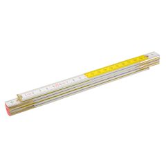 Miara składana drewniana 2 m, biało-żółta 26C006