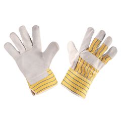 Rękawice robocze, dwoina bydlęca szara, 10.5" 97-651