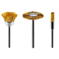 Szczotki mosiężne, pędzelkowa, kielichowa, talerzowa, kpl.3 szt. 55H067