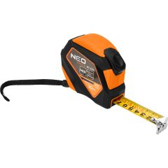 Miara zwijana stalowa 10 m x 25 mm, auto blokada, przycisk stop, magnes 67-235