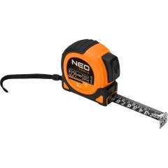 Miara zwijana stalowa Super Black 3 m x 16 mm, auto blokada, dwa przyciski stop, magnes 67-241