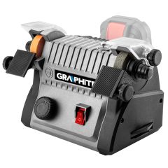 Mini szlifierka stołowa akumulatorowa 3w1 Energy+: szlifierka stołowa, polerka, szlifierka z wałkiem 58G095