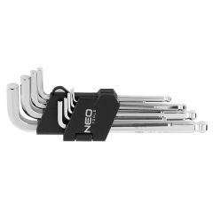 Klucze sześciokątne z końcówką kulistą, zestaw 9 szt. 09-525