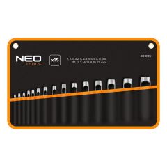 Zestaw 15 przebijaków, średnica 2-22 mm, oxford pouch 33-096