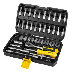 Klucze nasadowe 1/4", zestaw 46 szt. 38D640