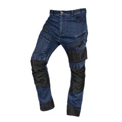 Spodnie robocze DENIM, wzmocnienia Oxford, granatowe, rozmiar XXL 81-360-1-XXL