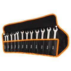 Zestaw kluczy płasko oczkowych z grzechotką, 12 szt., 8 - 19 mm, SATYNA 09-992