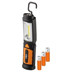 Lampa warsztatowa bateryjna 300 lm COB 2 w 1 + baterie 3 x AA 99-042