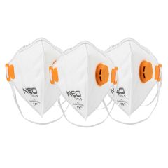 Półmaska składana FFP2, z zaworem, 3 szt., CE 97-304