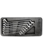 Klucze oczkowe odgięte 6-22 mm, zestaw 8 szt., wkładka 84-233