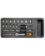 Klucze nasadowe 1/4", zestaw 19 szt., wkładka 84-237