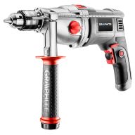 Wiertarka udarowa dwubiegowa 1050W, uchwyt kluczykowy 13 mm, obroty I: 1100, II: 3000 min⁻¹, walizka 58G722